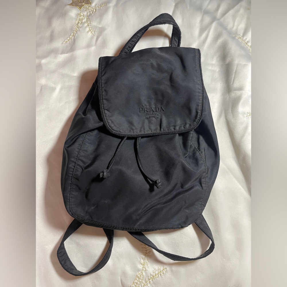 Prada Tessuto Nylon mini Backpack, vintage 2000s black authentic